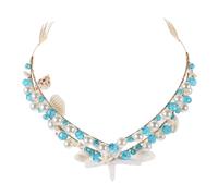 Gatuida Cerchietto a Corona di Conchiglie e Perle per Chioma da Sposa, Fascia a Tema Mare Stella Marina e Conchiglie, Accessorio per Feste e Costumi da Sirena per Donna