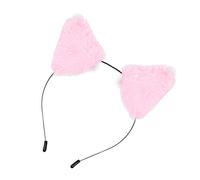 Gatuida Cerchietto Orecchie Volpe Rosa Fluffy Metallo e Elastico per Feste Costume Party Masquerade