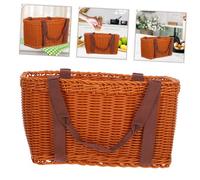 Gatuida Cesta Portaoggetti Intrecciata Mano in Materiale Resistente con Portatile per Cucina e Picnic Design Decorativo e Multifunzione