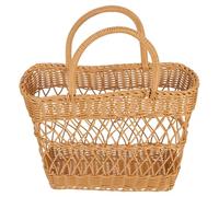 Gatuida Cesto da Picnic Intrecciato a Mano in Plastica, Portatile | Frutta e Piccoli Oggetti, Struttura Fitta che Non Si Deforma, Salva Spazio, per Casa e Serate All'aperto
