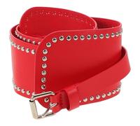 Gatuida Cintura rossa con borchie - Cintura larga in PU in stile punk vintage per donna - rossa con borchie, rivetti e fibbia - Per jeans, e da festa