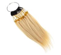 Gatuida Ciocche Di Capelli Lisci Veri Per Salone Estensioni e Test Di Colorazione Riutilizzabili e Resistenti Con Anelli in Acciaio Inossidabile Per Parrucche e Ritocco Permanente