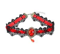 Gatuida Collana Choker Vintage in Pizzo Rosso Collarino Corto da Donna con Design Elegante e Delicato Accessorio Moda Sicuro e Confortevole per Regalo Femminile