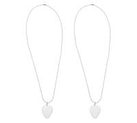 Gatuida Collana con ciondolo porta plettro per chitarra, 2 pezzi, trasparente, a forma di cuore, con scatola espositiva, gioielli musicali per uomini e donne, amanti della musica, festival e concerti