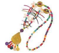 Gatuida Collana da Donna Lunga Perline di Guscio di Cocco Giallo Accessorio Moda Quotidiano in Stile Etnico Regalo per Ragazza e Mamma