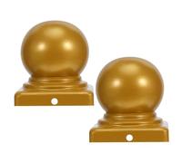 Gatuida Copertura Sicurezza per Ville e Parchi Pubblici Strutturale 2 Pezzi Decorativa di Recinzione in Ferro Oro Forma Sferica, Resistente All'acqua Pali