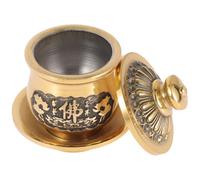 Gatuida Coppa di Rame per Offerte Buddiste in Stile Vintage, Tazza Sacra per Acqua, Alta Durabilità e Design Artigianale, per Tempio e Decorazione Casa