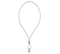 Gatuida Cordino per Badge da Lavoro Strass Glitterati Laccetto da Collo con Chiusura in Metallo e Anello Portachiavi Catenella per Cellulare Scintillante Argento per Ufficio e Badge