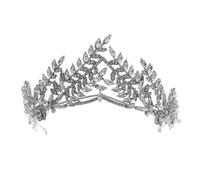 Gatuida Corona di Cristalli Barocca in Lega, Elegante Ornamento per Chioma | Argento, Texture Fine e Lucente, Resistente e Non Si Deforma, per Accessori Chioma Halloween