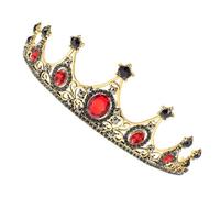 Gatuida Corona Nuziale da Donna Stile Barocco Strass Rossi Copricapo per Matrimonio e Feste Tiara da Sposa Decorativa per Compleanni e Spettacoli