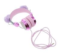 Gatuida Cuffie Sovraurali per Microfono, Orecchie Pelose | Cavo Elastico ad Alta Fedeltà in Pvc, Dettagli Strass e Paillettes, Stile Lucido per Scuola e Viaggio