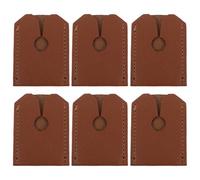 Gatuida Custodia protettiva per testina di rasoio da 6 pezzi: custodia per rasoio manuale per uomo, accessorio - protezione in pelle PU - e protettiva per accessori da viaggio marrone