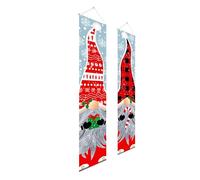 Gatuida Decorazione Natalizia per Porta Lanyard in Poliestere Rosso, Tenda a Coppia Faceless Elderly per Ufficio e Festa di Natale Colore Casuale