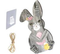 Gatuida Delle Uova di Pasqua Bunny Decorazione Neon Maiale Grotta Peluche Coniglio della Porta D'ingresso Segni Arredamento della Casa Carino Parete Etichetta Tiglio