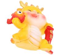 Gatuida Dragon Figurine Resin Miniature Cartoon Zodiac Dragon Adornment For Chinese Year Decoration Happy Year Party Home And Office Desk Ornament