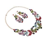 Gatuida Farfalla Set Collana e Orecchini Per Cristallo Intarsio Durevole Ipoallergenico Adatto Per Matrimoni Feste e Formali