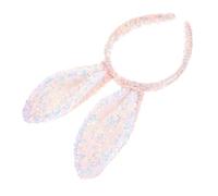Gatuida fascia per orecchie da coniglio fasce per la testa orecchio orecchie da coniglio in pizzo Accessori contro nubilato hair band fasce per feste copricapo di orecchie paillettes rosa