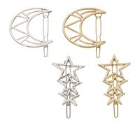 Gatuida Fermagli Capelli Geometrici in Metallo Stelle e Lune Hollow Minimaliste Accessori Donna Eleganti e Resistenti per Feste Matrimoni e Look Quotidiani