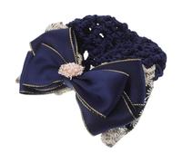 Gatuida Fermaglio per Chignon Rete per Capelli Elastica Riutilizzabile Copri Chignon da Donna con Dettaglio Fiocco per Lavoro e Eventi Formali Blu