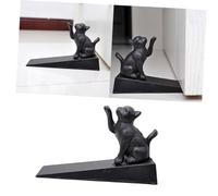 Gatuida Fermaporta e Blocco a Forma di Gatto in Ferro Nero Resistente Antiscivolo Decorazione Funzionale Protezione Dita per Porta per Casa e Ufficio