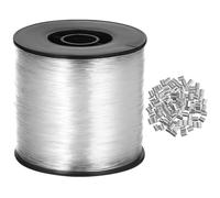Gatuida Filo da Pesca in Nylon Trasparente 080 MM 200 M con Manicotti a Crimpare Lenza Invisibile Resistente all'Abrasione per Lavori Artigianali e Appendere Decorazioni