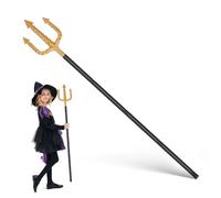 Gatuida Forchetta in Plastica Stile Antico Bastone Punte Nero Leggero e Portatile per Costume Diavolo Accessorio Cosplay Halloween per Adulti