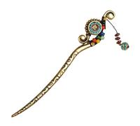 Gatuida Forcina per Chioma in Lega Oro Design a Nappina, Leggero e Elegante Stile Folk, Accessori per Acconciature per Viaggi in Minoranze Etniche