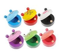 Gatuida Giocattolo Musicale in Legno 6 Pezzi Per La Prima Infanzia, Castagnette Orff Educativo Design Cartone Animato, Per Ragazzo Ragazza 3-7 Anni Per Lo Sviluppo Del Senso Del Ritmo