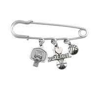 Gatuida Grande Spilla Da Sicurezza a Forma Di Pallone Da Basket in Metallo Per Donna, Spilla Per Vestiti e Zaini, Spille Gioielli Femminili Resistenti Per Attività All’aperto e Regali Ragazzo Ragazza