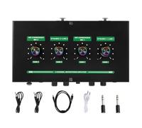 Gatuida Interfaccia preamplificatore microfonico con controllo eco e volume, kit doppio microfono per parlare sul palco, chat di gioco, karaoke DJ, lezioni didattiche, interruttore muto