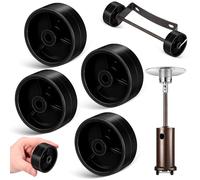 Gatuida Kit 4 Ruote Nere per Riscaldatore da Esterno, Accessori per Stufa a Gas da Patio, Ruote Mobili Resistenti alle Intemperie per Riscaldatore Ombrellone da Giardino, Facile