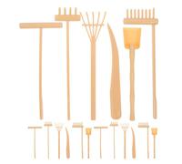 Gatuida Kit da 3 mini giardini zen - Rastrello per giardini zen - Kit per fusione di sabbia - Accessori per la meditazione per la decorazione della scrivania dell'ufficio di casa