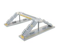 Gatuida Kit di ponte pedonale fai da te per decorare la casa delle bambole - di ponte pedonale in plastica per la costruzione di ferrovie - Ornamento per il traffico cittadino in miniatura con tavolo