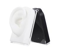 Gatuida Kit per Piercing Orecchio Silicone 2 Pezzi Auricolare Realistico per Esercitazione e Esposizione, Supporto Orecchio Sinistro Nero e Destro Bianco per Formazione Professionale