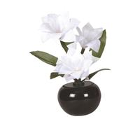 Gatuida Lampada Fiore in Fibra Ottica LED Vaso Bianca con Luci Colorate Gradiente Decorazione Casa e Composizione Artificiale per Atmosfera ed