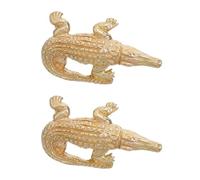 Gatuida Manopole per Mobili in Ottone a Forma di Coccodrillo, Set da 2 Pezzi, Mini Pomelli per Cassetti e Ante Armadio, Maniglie Decorative Vintage per Cucina e Arredamento Feng Shui