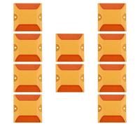 Gatuida Marcatori Catarifrangenti Stradali in Plastica Gialla Set 10 Pezzi Segnaletica Riflettente Bifacciale per Sicurezza Vialetti Marciapiedi e Autostrade Indicatori Rialzati