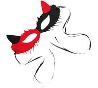 Gatuida Maschera con Design Fox Maschera per Halloween e Feste e Facile Indossare per Costume e Ballo Mascherato