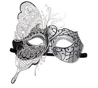 Gatuida Maschera Farfalla Nera Ferro con Strass per Halloween e Masquerade Leggera e Traspirante per Feste Tema Balli Maschera e Cosplay Accessorio Donna Elegante e Confortevole