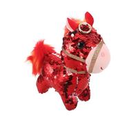 Gatuida Mascotte di peluche del capodanno del cavallo 2026, giocattolo animale dello zodiaco cinese, mascotte dell'anno del cavallo con paillettes, decorazione di buon auspicio per le feste e