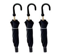 Gatuida Mini ombrellone nero da 3 pezzi: ombrellone in miniatura per casa delle bambole con manico in legno - accessorio per bambole in scala 1:6/1:12 per esposizioni di portici BJD - arredamento