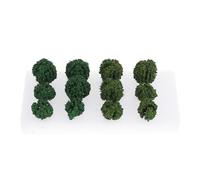 Gatuida Modello Micro Vegetazione e Alberi in Miniatura Per Diorama, 12 Pezzi in Plastica Verde Estivo, Per Paesaggi Fai Da Te, Modellini Treni e Decorazioni Per Esterni Ed Interni