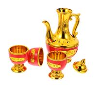 Gatuida Offerta Buddista in con Teiera e Calici Miniatura per Sacra per Cerimonie Religiose e Preghiere Design e Resistente per Pratiche Spirituali