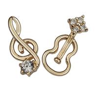 Gatuida Orecchini Asimmetrici con Nota Musicale e Violino in Zirconia Eleganti e Minimalisti per Donne Amanti della Musica Idea Regalo Raffinata e Comoda per Uso Quotidiano