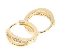 Gatuida Orecchini Cerchio Dorati con Pietre Brillanti Cerchi Doppi Minimalisti da Donna Pendenti Eleganti per Feste e Uso Quotidiano Gioielli Femminili Raffinati