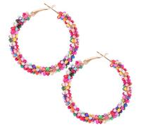 Gatuida Orecchini Pendenti Boho Multicolori da Donna, Cerchio Colorato Perline, Gioielli Leggeri per Vacanze e Spiaggia, Stile Vintage Artigianale per Viaggi e Uso Quotidiano