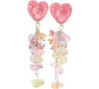 Gatuida Orecchini Pendenti Donna a Forma di Cuore Frammenti Scintillanti, Design Elegante e Raffinato, Realizzati in Metallo e Plastica, per Feste e Occasioni Varie