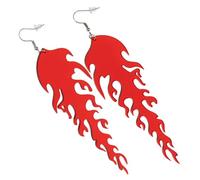 Gatuida Orecchini Pendenti Donna Forma di Fiamma in Acrilico Trasparente Rosso Leggeri ed Eleganti Accessori Moda per Feste Matrimoni e Uso Quotidiano