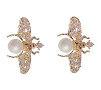 Gatuida Orecchini Perle Vere Bottone da Donna con Design e Perla Inossidabile Anallergico Delicati e Resistenti per Ogni Occasione