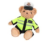 Gatuida Orsetto Poliziotto Peluche Educativo con Uniforme Verde per Bambine Giocattolo Interattivo Sicurezza Stradale Morbido e Resistente per Regalo Compleanno